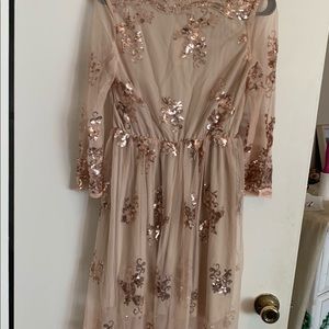 Designers to Customers gold sheer dress